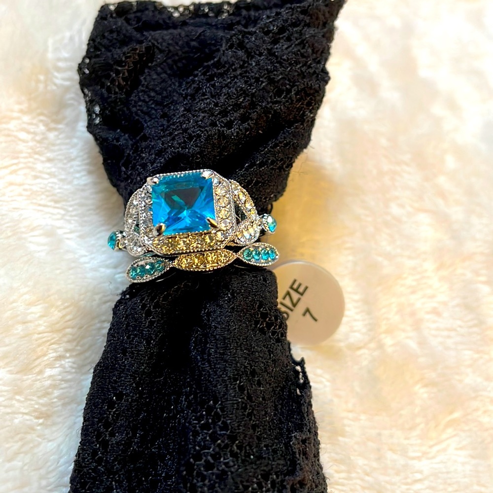 Ocean blue ring set